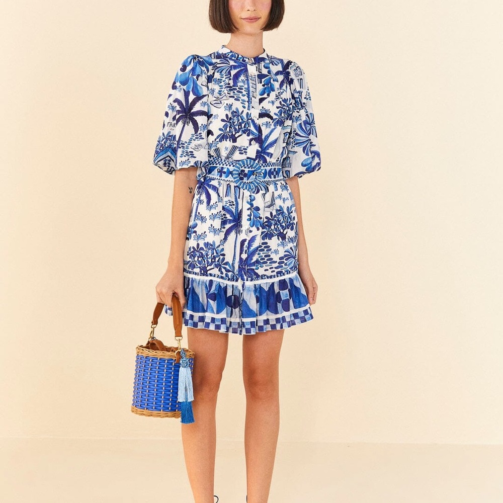 FARM Rio Sweet Rio Puff Sleeve Mini Dress